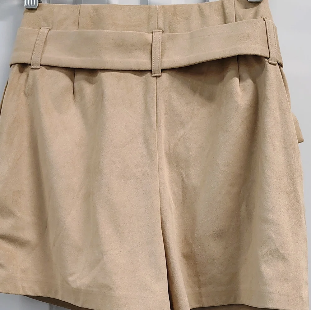 NWT ZARA TAWNY FAUX SOFT SUEDE BELTED HIGH WAIST WRAP SKIRT SKORT WOMEN'S Sz S